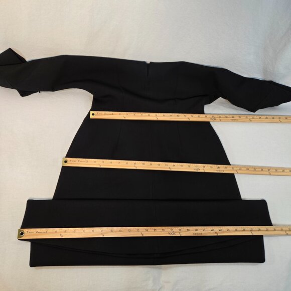 KAREN MILLEN Elevated Basic Black Structured Crepe Maxi Dress Size 8 LIKE NEW! - Picture 16 of 16